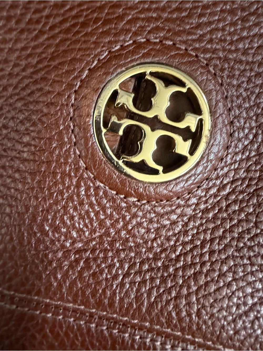 Tory Burch Chestnut Brown Tall Leather Riding Boots with Logo Medallion 9.5 - Picture 6 of 10